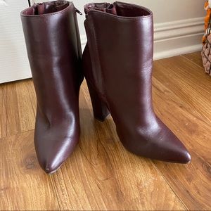 High Heeled Booties - Maroon/Plum